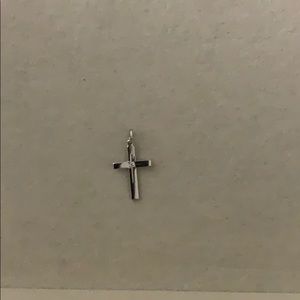 14k white gold cross charm